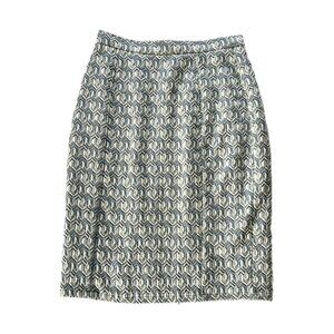 Maeve Anthropologie Geometric Pencil Womens Skirt Blue Knit Stretch Lined Sz ~M